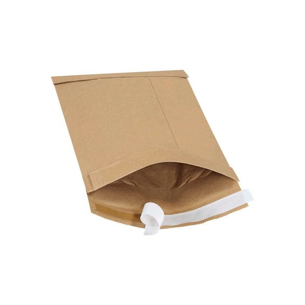 The Packaging Wholesalers Self Seal Padded Mailers, No 1, 7-1/4"W x 12"L, Kraft, 100/Pack ENVB804SS - main